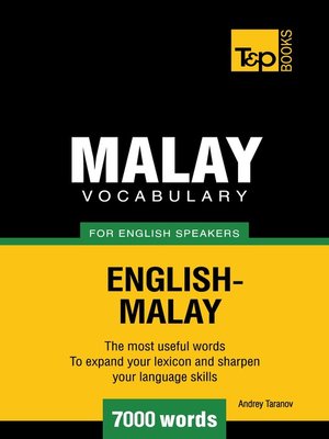 cover image of Malay Vocabulary for English Speakers